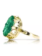 14K Yellow gold Emerald Ring Vintage style vrc134y